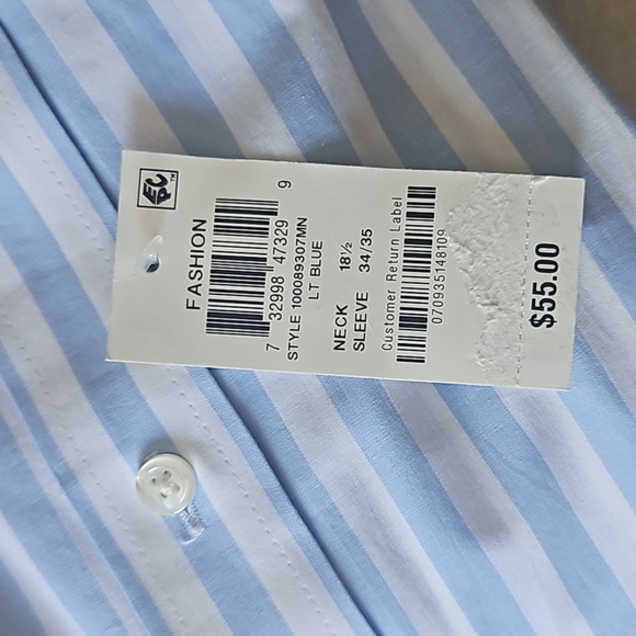 Club Room Performance Man Comfort Shirt with Rinkle resistance Size 18 1/2 34-35 - Picture 6 of 10